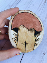 Load image into Gallery viewer, Mini Iridescent Mushroom Pyrography Art 3
