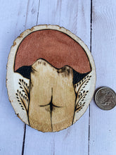 Load image into Gallery viewer, Mini Iridescent Mushroom Pyrography Art 3
