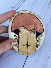 Load image into Gallery viewer, Mini Iridescent Mushroom Pyrography Art 3
