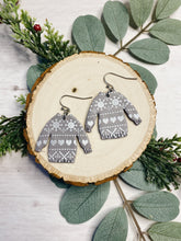 Load image into Gallery viewer, Large Light Purple Holiday Sweater Earrings
