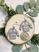 Load image into Gallery viewer, Large Light Purple Holiday Sweater Earrings
