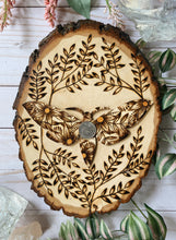 Load image into Gallery viewer, Floral Moth Pyrography
