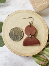 Load image into Gallery viewer, Boho Half Moon Marble Polymer Clay Earrings
