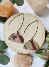 Load image into Gallery viewer, Half Moon Marbled Polymer Clay Earrings
