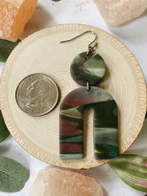 Load image into Gallery viewer, Circle Arch Moody Marbled Polymer Clay Earrings
