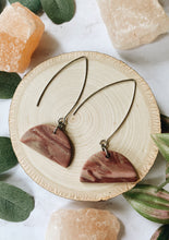 Load image into Gallery viewer, Half Moon Marbled Polymer Clay Earrings
