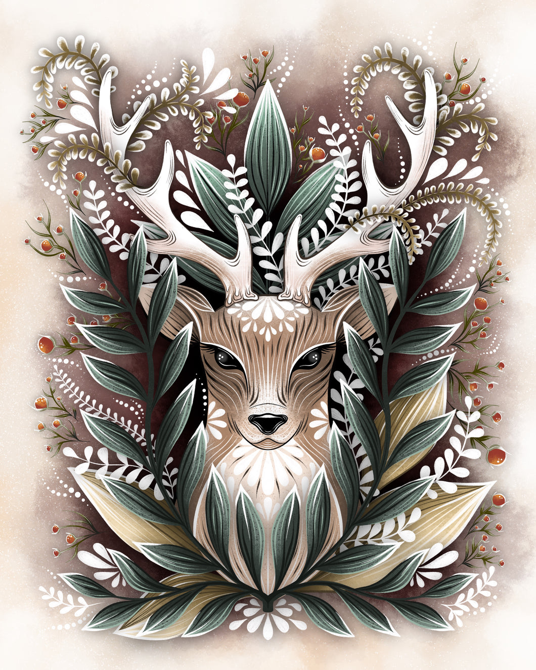 Magical Forest Deer Print (8x10