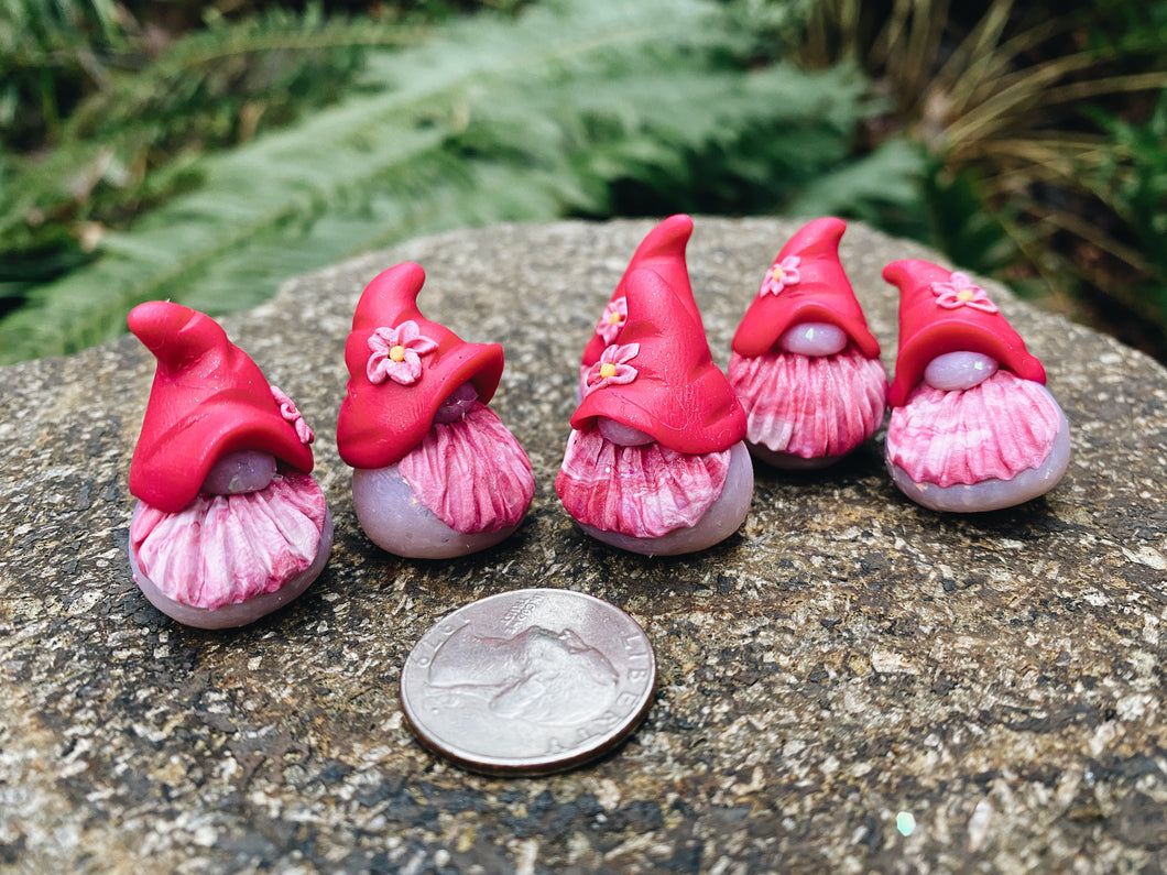 Iridescent Tropical Vacation Pink Tie Dye Mini Gnomes